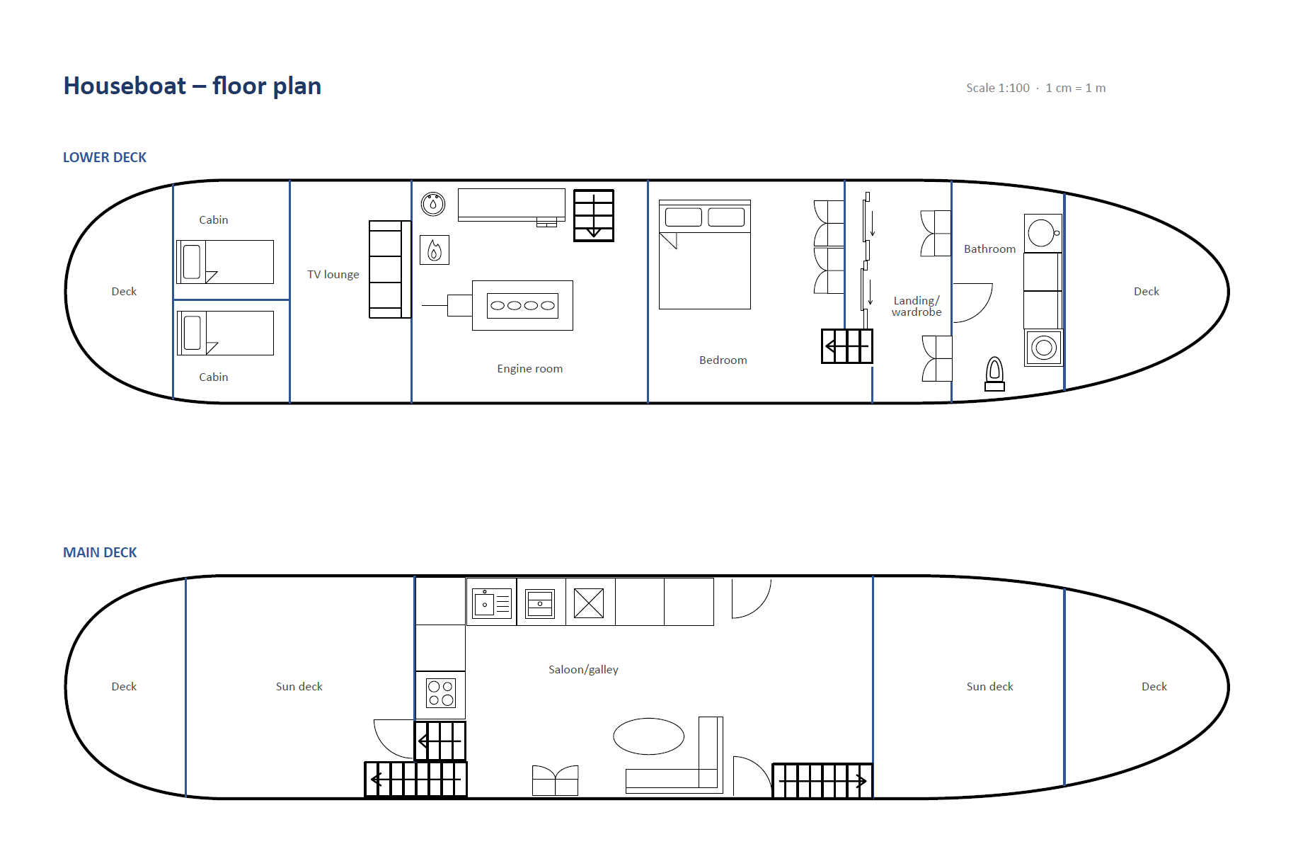 Houseboat floor plan